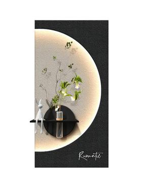 立体砂岩多层玄关水培绿植装饰画