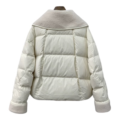 2025新款冬季针织大翻领设计感短款时尚洋气白色羽绒服女外套