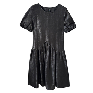 洋气高端大码女装夏季新款胖妹妹mm宽松显瘦遮肚人鱼姬亮丝连衣裙