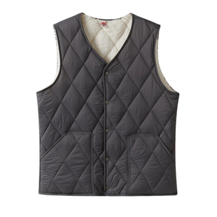 马甲男款冬季羽绒棉保暖背心加绒加厚大码工作服内搭羊羔绒坎肩