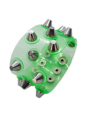 水桶铆钉圆盘垫片翠绿软塑料手链