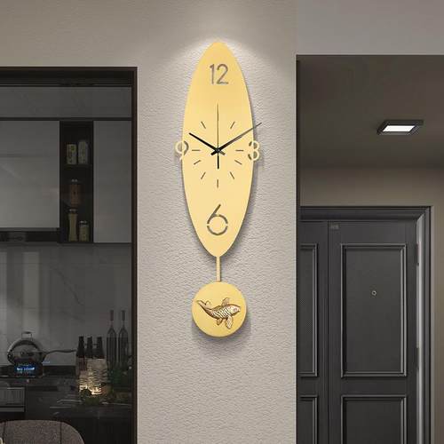 钟表挂钟客厅时尚创意简约高档免打孔轻奢时钟艺术现代大气铜挂表