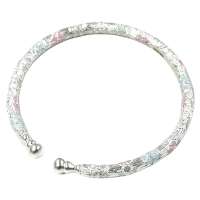 燕归晴兰筏足银叠戴百搭手镯女