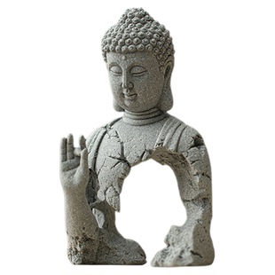 新中式禅意如来佛像半身佛摆件创意释迦摩尼家居摆设装饰品工艺品