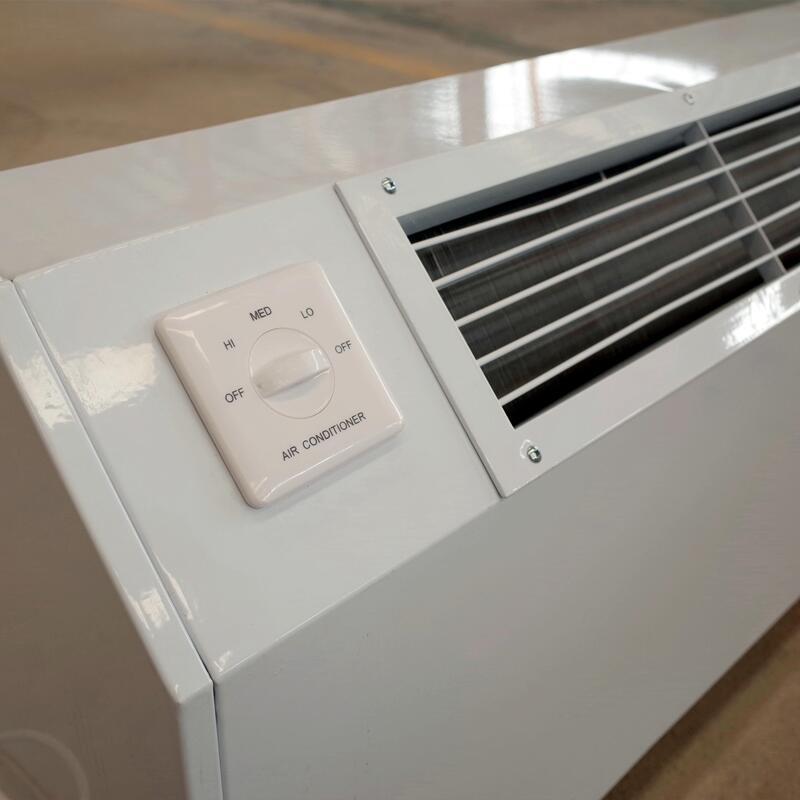 中央空调立式明装风机盘管接暖气水空调冷暖两用落地式井水散热器