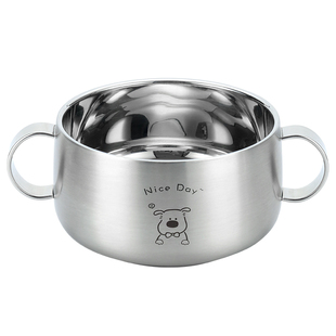 小学生儿童碗家用316不锈钢餐具汤碗宝宝吃饭专用饭碗辅食碗带盖