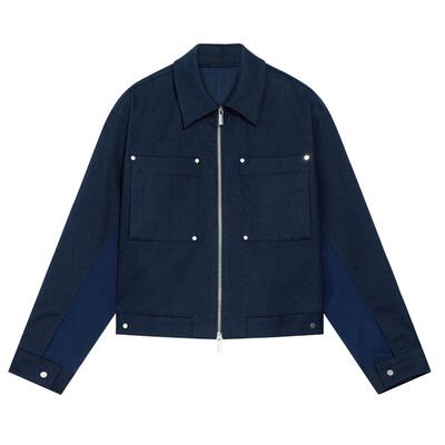 BLUE ERDOS简约纯色短款翻领工装风女外套B245J2005