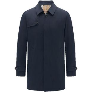 Navigare意大利小帆船藏青色风衣男春秋季高级感防风外套休闲大衣