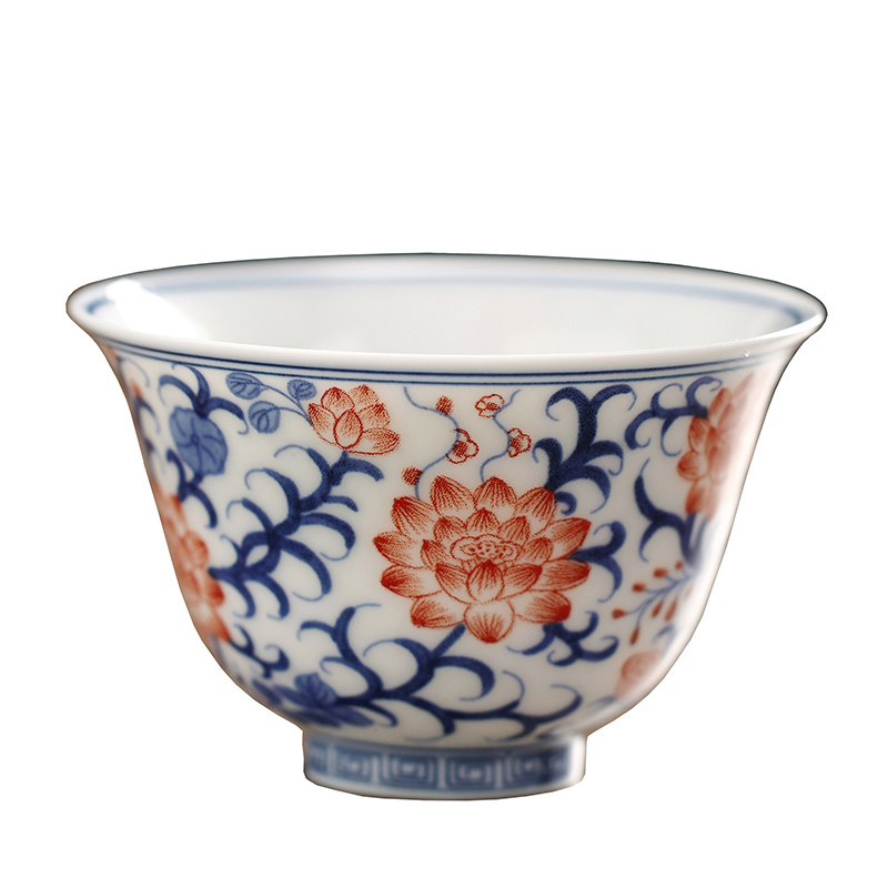 仿古高档青花瓷陶瓷茶杯品茗杯