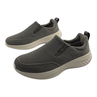 外贸男鞋网面透气一脚蹬懒人休闲鞋大码低帮舒适爸爸全黑豆豆单鞋