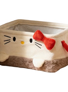 可爱猫咪收纳筐女孩子桌面收纳盒