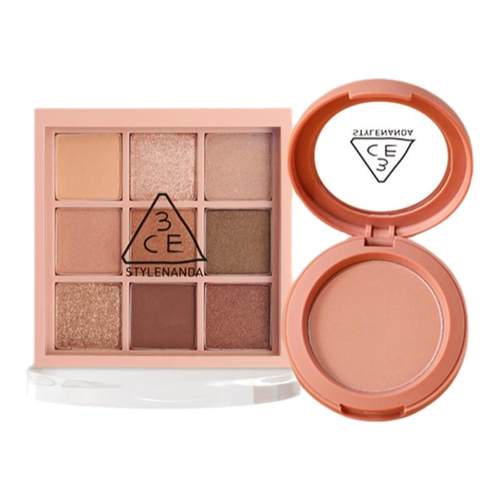 【达人直播】3CE眼影腮红套装 九宫格橘棕盘蜜桃橘裸粉色NHO