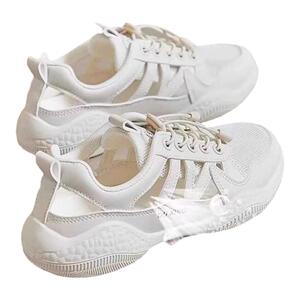 人本小白鞋女2024新款夏季外穿运动网鞋镂空透气网面防滑孕妇凉鞋