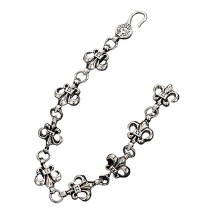 新款个性银色挂勾童军花男个性女闺蜜礼物朋克风嘻哈亚文化手链