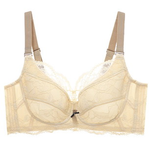 依曼丽内衣女夏季超薄款大胸显小上托防下垂全罩杯无钢圈文胸