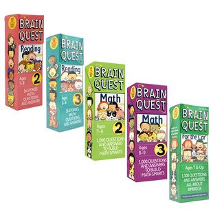 Brain Quest Reading Math Cars 小学2-3年级 美国大脑任务系列 阅读 数学 汽车主题 互动问答卡片 儿童益智游戏 英文原版进口图书