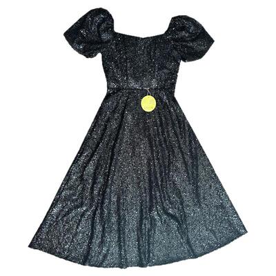 黑色亮片宴会长款主持艺考晚礼服