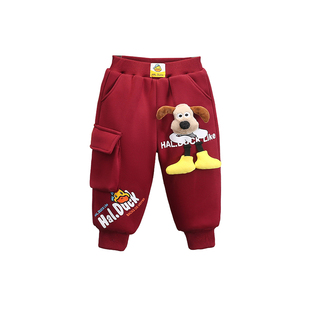 小黄鸭儿童棉裤冬季男童女童裤子加绒加厚宝宝一条过冬保暖防寒裤