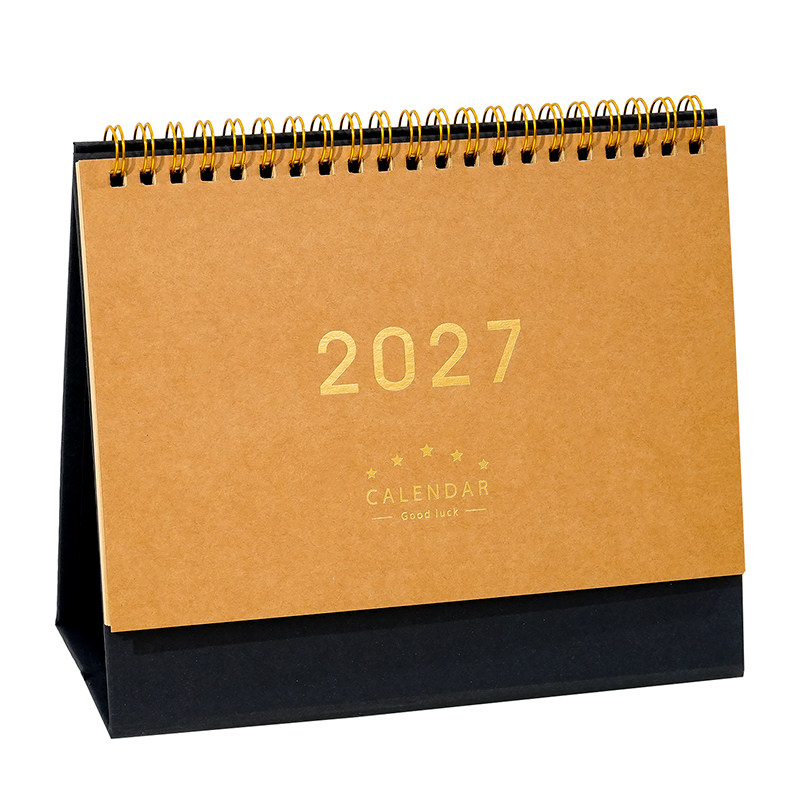 2027年台历新款牛皮纸2026年新款日历复古创意办公桌面摆件简约ins风记事本大号倒计时打卡计划表羊年月历