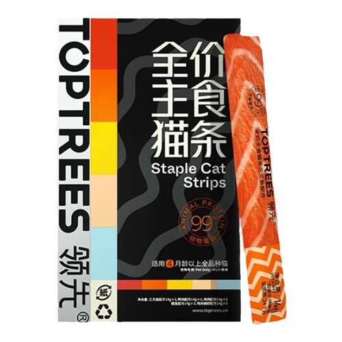 【乐宠】Toptrees领先全价主食猫条桶装100支笑宠整箱成幼猫零食