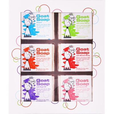 澳洲Goat山羊奶皂100g*6块手工滋润皂控油除菌洗脸洗澡沐浴皂香皂
