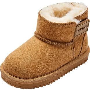 巴拉巴拉男童女童雪地靴小童宝宝靴子秋冬季新款儿童加绒鞋子棉鞋