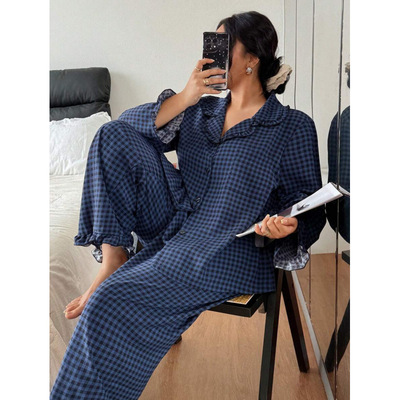 V 71646 Cartoon plaid women's homewear 卡通格子女家居服
