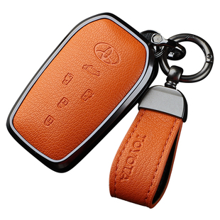 适用24丰田格瑞维亚钥匙套赛那/塞纳壳埃尔法/威尔法真山羊皮包扣