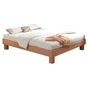 实木榻榻米床无床头家用小户型1.8米双人悬浮床排骨架1.2单人床架