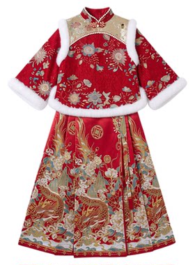 女童冬装汉服2026新款儿童马面裙
