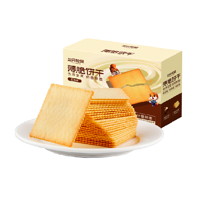 三只松鼠海苔味薄脆饼干300g*2箱