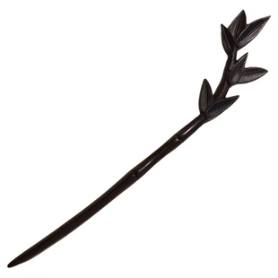 原创手工黑檀木发簪盘发复古典发饰头饰簪子竹子竹叶图案