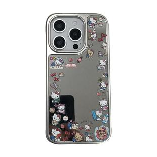 镜面可爱卡通猫咪带链条适用苹果15手机壳iPhone14pro小众16PRO网红新款13硅胶17ProMax女12防摔11全包保护套
