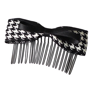 川野法式黑白格蝴蝶结插梳新款时尚个性香蕉夹小号发量少头饰发饰