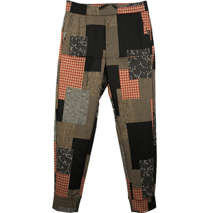 9019秋冬季男士休闲裤长裤修身小脚裤六口袋裤子撞色男装百搭男裤