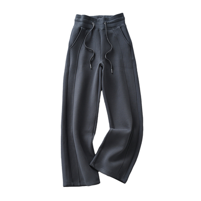 外贸原单女装冬季羊绒蛋白发热加厚保暧双面慕斯绒宽松阔腿休闲裤