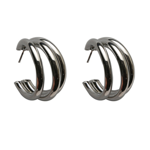 BO丨大嫂狂飙女圆形多层叠加圆圈耳环欧美风夸张金属感耳钉493