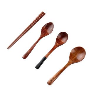 卡罗特日式筷子勺子套装家用实木便携餐具高档精致木质筷长柄木勺