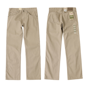 Wrangler/威格男士浅色帆布牛仔裤中腰直筒宽松薄款休闲长裤春秋