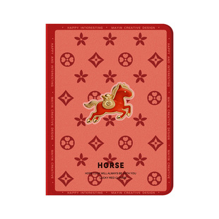 马年适用ipad11保护套新款ipadpro13寸防摔红色air7苹果平板ipadmini6带笔槽11寸格纹小马10代9代air5保护壳4