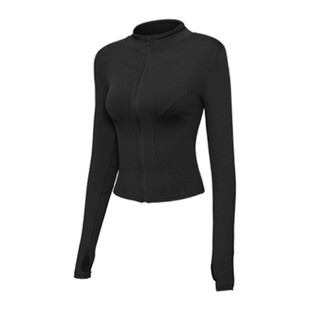 春季运动外套女款紧身瑜伽服长袖拉链薄款跑步健身服休闲修身上衣