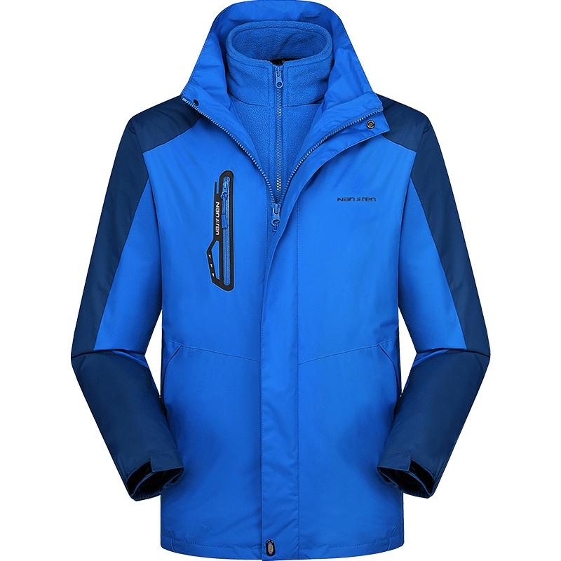 男女士沖鋒衣戶外秋冬三合一可拆卸加絨加厚登山服可定制外套