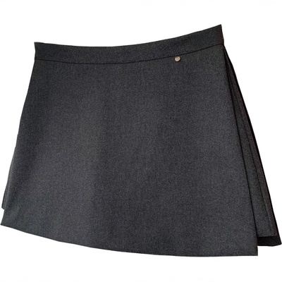 2025新款高腰磨毛呢半身开叉短裙