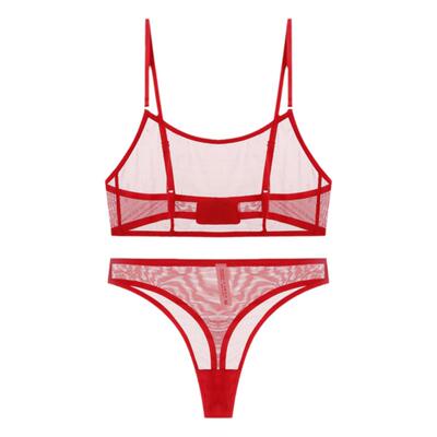 透明网纱内衣超薄款文胸套装女