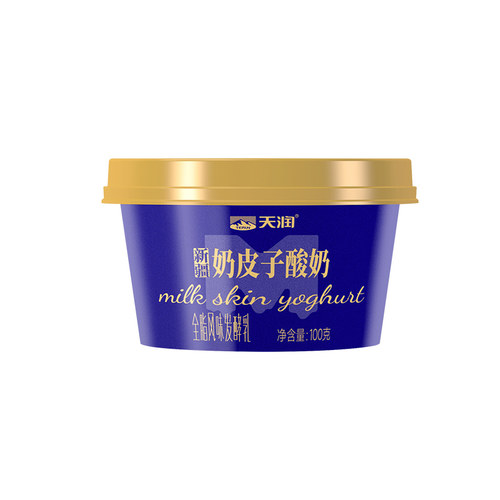 天润新疆奶皮子低温冷藏酸奶发酵厚奶皮原味酸奶100g*6杯装