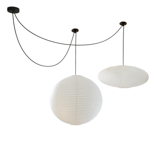 zoxy中古风餐厅创意野口勇移位灯宋代美学个性民宿服装店宣纸吊灯