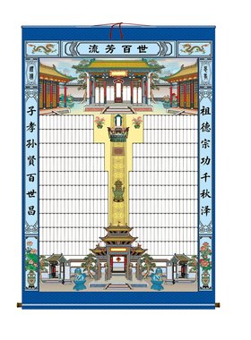 家谱族谱家堂轴子神轴家堂祖影