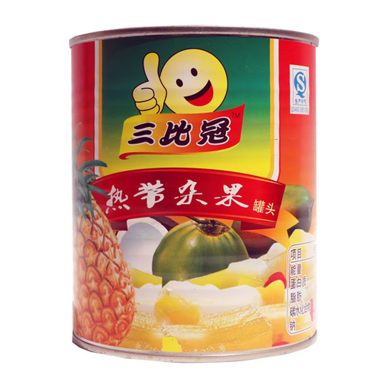 三比冠 热带什锦杂果水果罐头850g整箱24瓶即食烘焙原料商用蛋糕