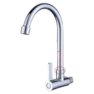 304不锈钢厨房一进二出单冷水龙头横式入墙立式洗菜盆水槽多功能