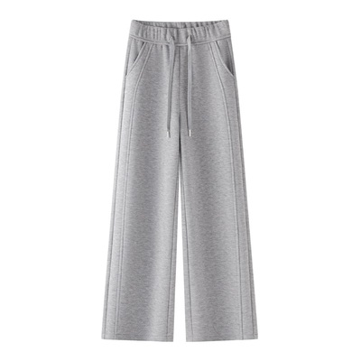 醋酸羊毛直筒弯刀裤女秋冬季2025